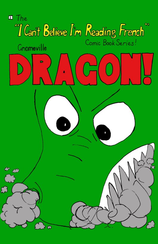 Gnomeville comic book cover containing head of dragon with smoke billowing out of its mouth and the title 