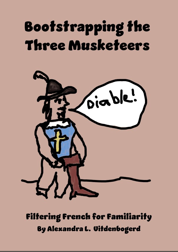 Book cover with musketeer holding a boot, saying "Diable !"